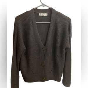PINK ROSE Women’s grey cardigan sweater.  Size Small